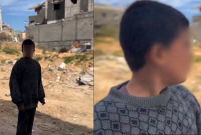 فيديو يدمي القلب.. طفل من غزة يمشي أكثر من 12 كيلومترا حافي القدمين بحثا عن الطحين دون جدوى