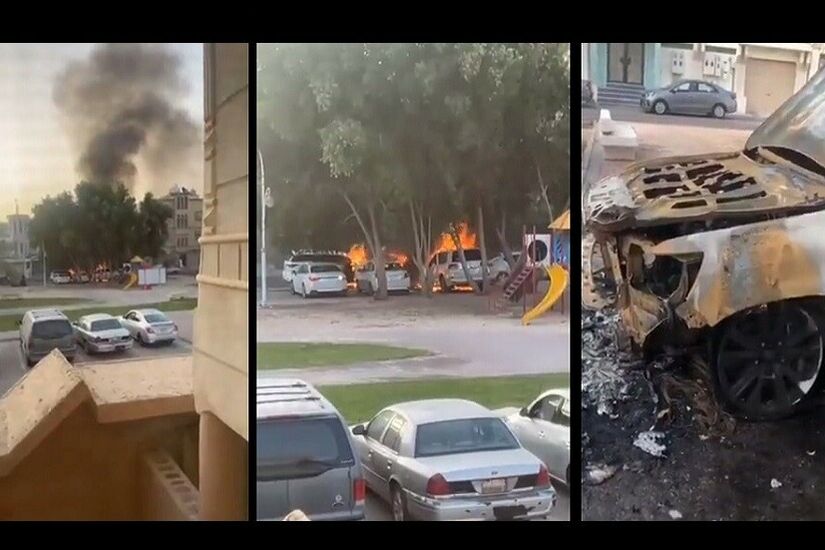 تفحمت بالكامل.. حريق يلتهم 4 سيارات بالأحساء السعودية