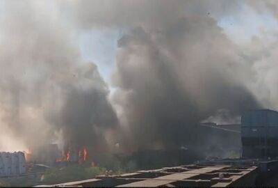 حريق في محطة للشحن بمدينة نوفوروسيسك جنوب روسيا