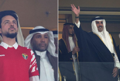 عناق أمير قطر لولي العهد الأردني خلال المباراة النهائية لكأس آسيا يثير تفاعلا