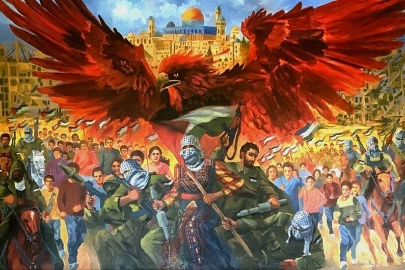فنان فلسطيني يجسد تاريخ وتراث القضية الفلسطينية في لوحاته