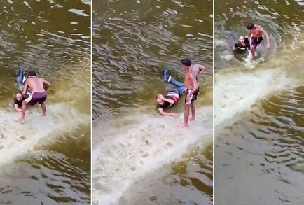 صفعه مرارا وتكرارا.. صياد ينقذ رجلا قرر الانتحار وزوجته في مياه نهر جومتي جنوب الهند