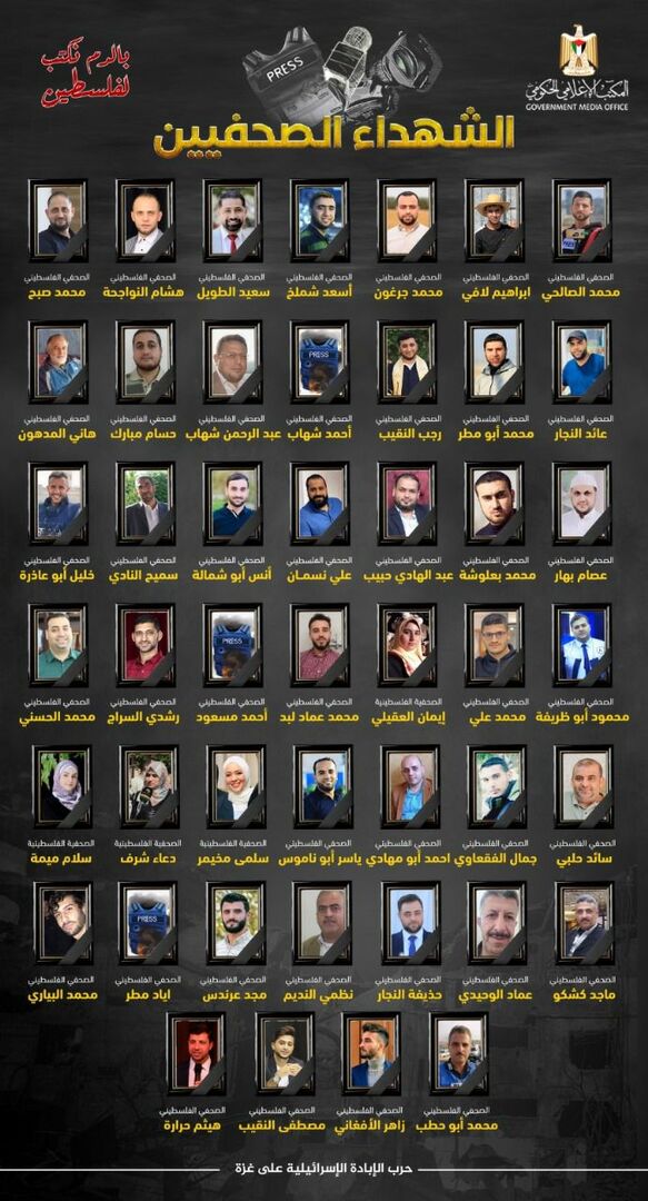 قائمة جديدة بكوكبة من الإعلاميين قضوا في هجمات إسرائيلية على غزة أثناء تأدية رسالتهم